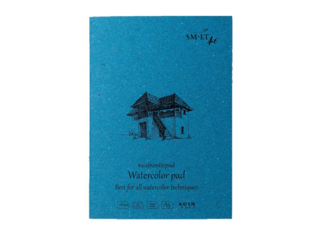 Akvarelový blok SM.LT Watercolor Pad A5, 280 g/m2, 20 perforovaných listů, lepená vazba
