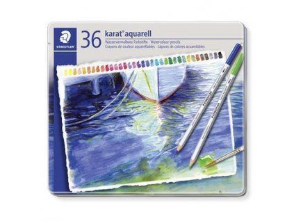 19299 3 umelecke akvarelove pastelky staedtler karat plechova krabicka sada 36 barev
