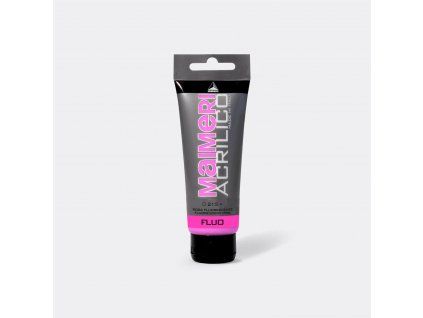 Maimeri Acrilico 75 ml, fluorescentní akrylová barva FLUO růžová, transparentní pigment
