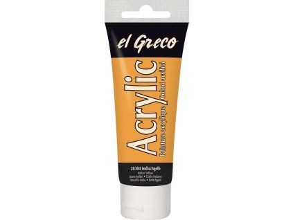 Akrylová barva Kreul El Greco 75 ml, odstín žlutá indiánská, krémová konzistence