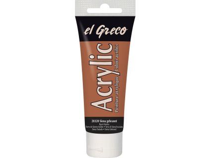 Akrylová barva Kreul El Greco 75 ml, odstín siena pálená, tuba s víčkem