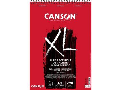 Canson XL Oil & Acrylic blok A3, 290 g, 30 listů, papír se strukturou plátna