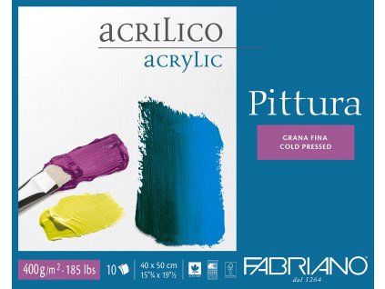 Fabriano Pittura Acrilico blok 25x35 cm, 400 g, 10 listů lepený, papír na akryl