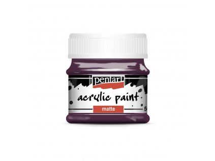 Pentart Matte akrylová barva 50 ml, odstín fialová lilek, matný povrch po zaschnutí