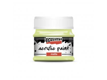 Pentart Matte akrylová barva 50 ml, odstín zelená limetta, matný povrch po zaschnutí