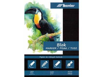Leniar Marker blok hlazených papírů A5, 200 g/m2, 20 listů, lepená vazba