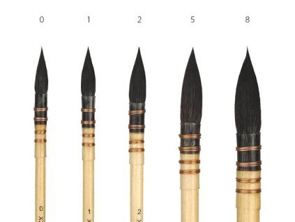 Kulatý akvarelový štětec t_brush ACADEMY Squirrel č. 4 s veverčím vlasem