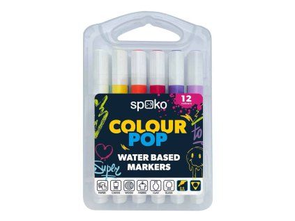 Spoko COLOUR POP akrylové popisovače na vodní bázi, rychleschnoucí, voděodolné