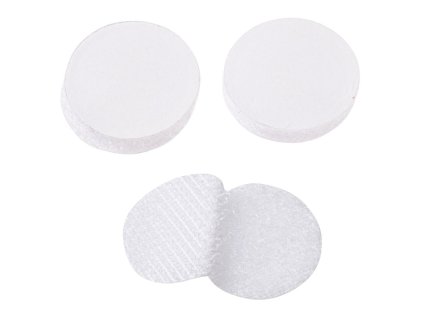 Suchý zip samolepící - kolečka průměr 20 mm / 20 ks, bílý