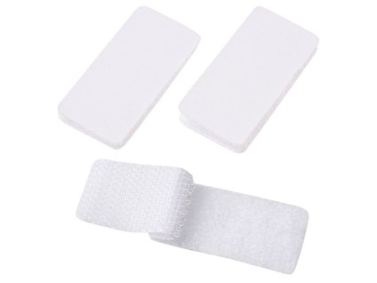 Suchý zip samolepící - obdélník 20 x 40 mm / 15 ks, bílý